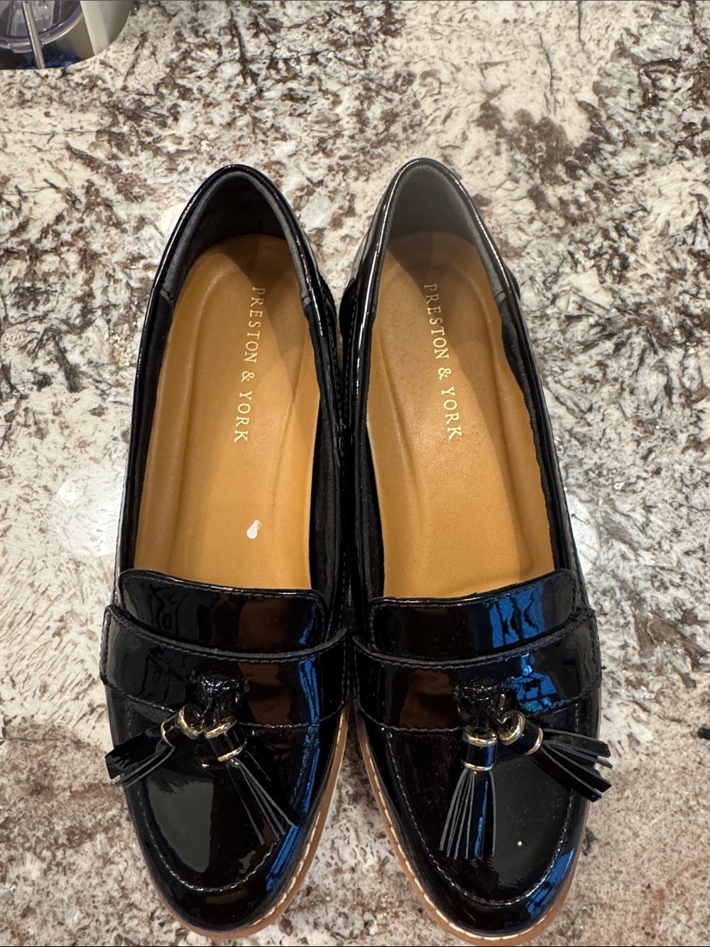 Preston & York Black Patent Tassel Loafers